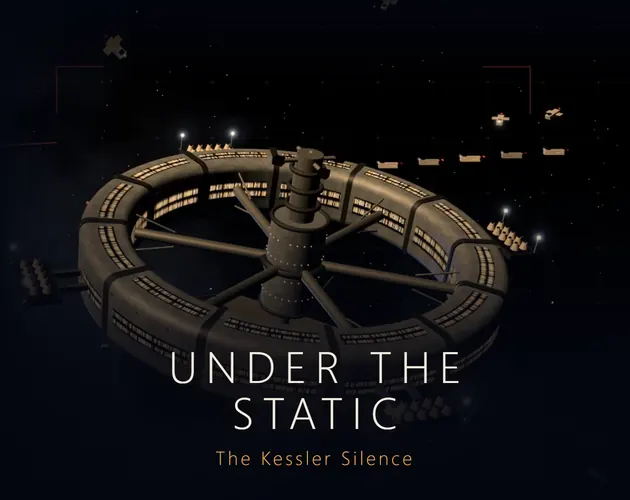 Cover of Under the Static: the ring station drifting in the dark.